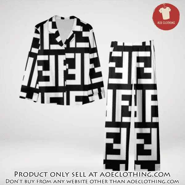 Trending luxury fendi satin pajama set pjs1050 aoe2605997